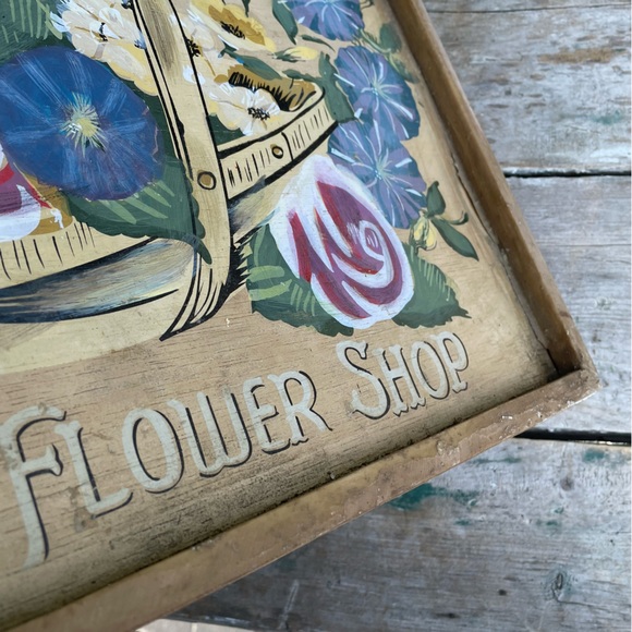 Vintage Victorian Rose Flower Shop Hand Painted Sign - Picture 9 of 10
